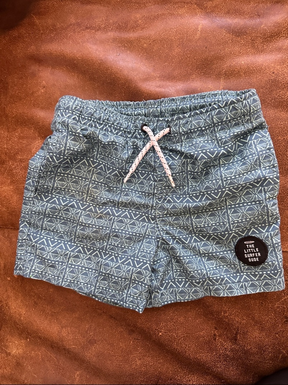 The Little Surfer Dude Kids Blue Teal Boardies Swim Trunks 5/6